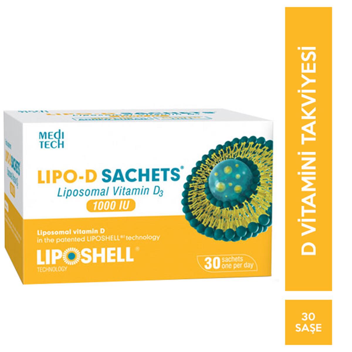 Meditech Meditech Lipo-D Sachets Lipozomal Vitamin D 1000 IU 30 Şase