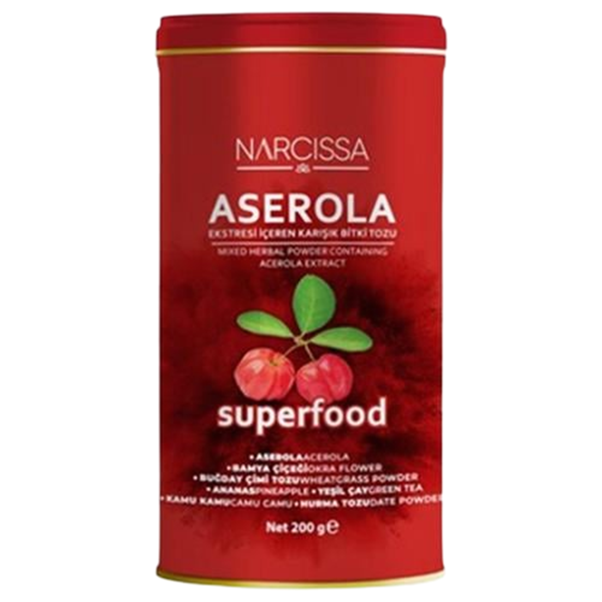Narcissa Narcissa Aserola Ekstresi İçeren Karışık Bitki Tozu 200 gr