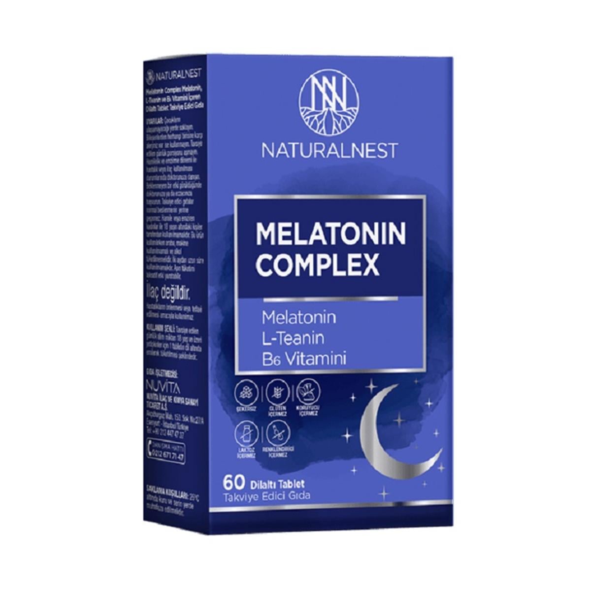 NATURALNEST Naturalnest Melatonin Complex 60 Dilaltı Tablet