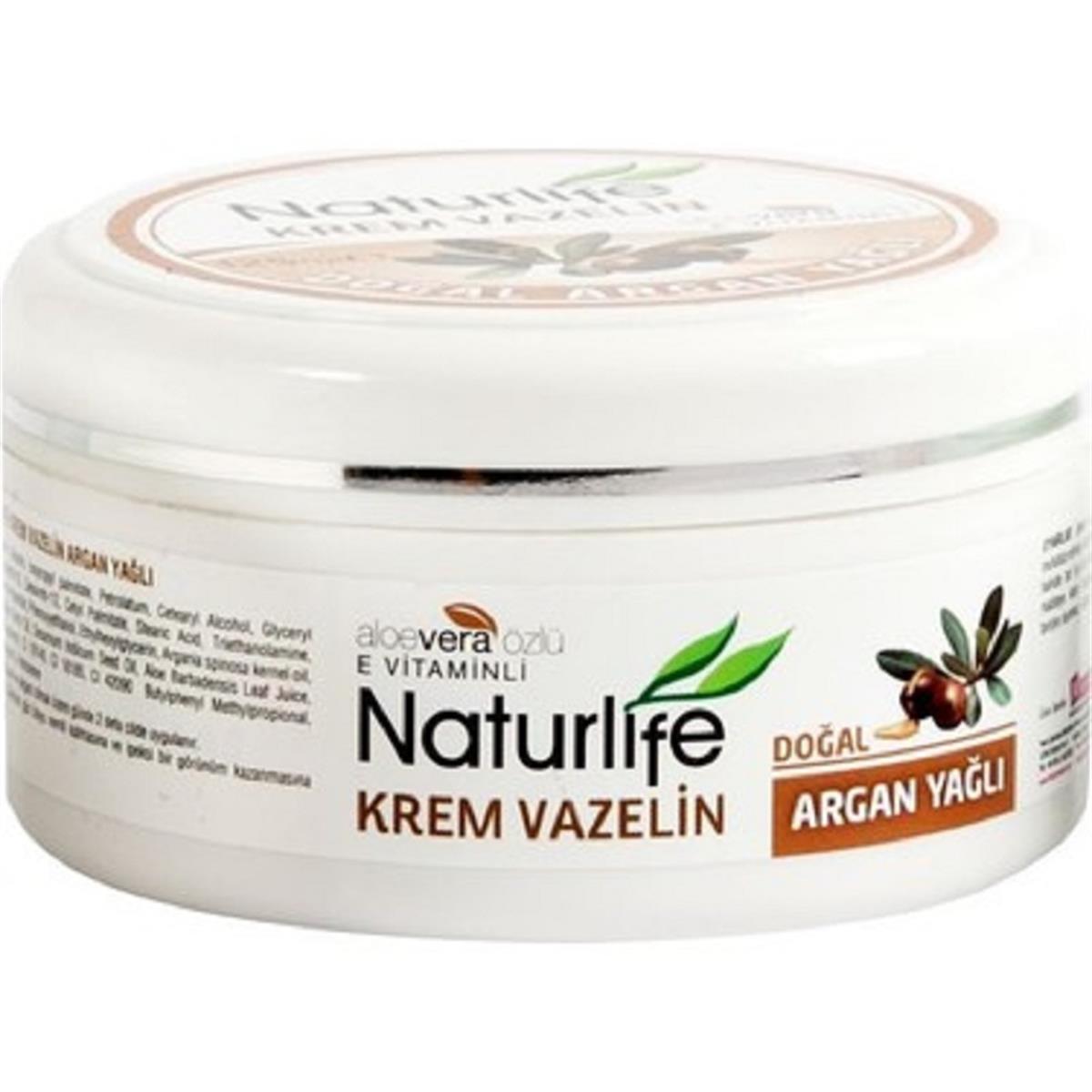 NATURLİFE Naturlife Doğal Argan Yağlı Krem Vazelin 125 ml