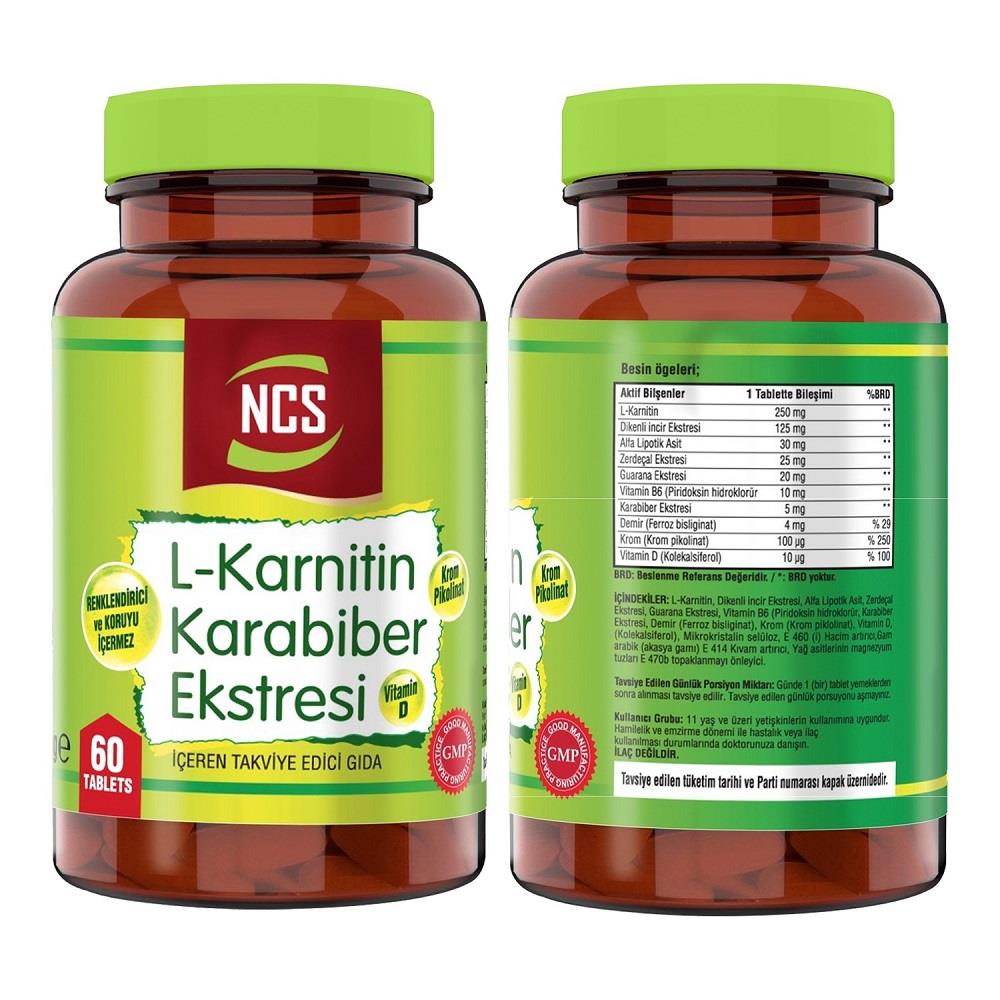 NCS Ncs L-Karnitin Karabiber Ekstresi 60 Tablet