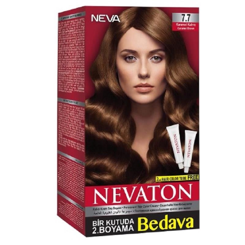 Nevaton Nevaton Kalıcı Krem Saç Boyası 7.7 Karamel Kahve