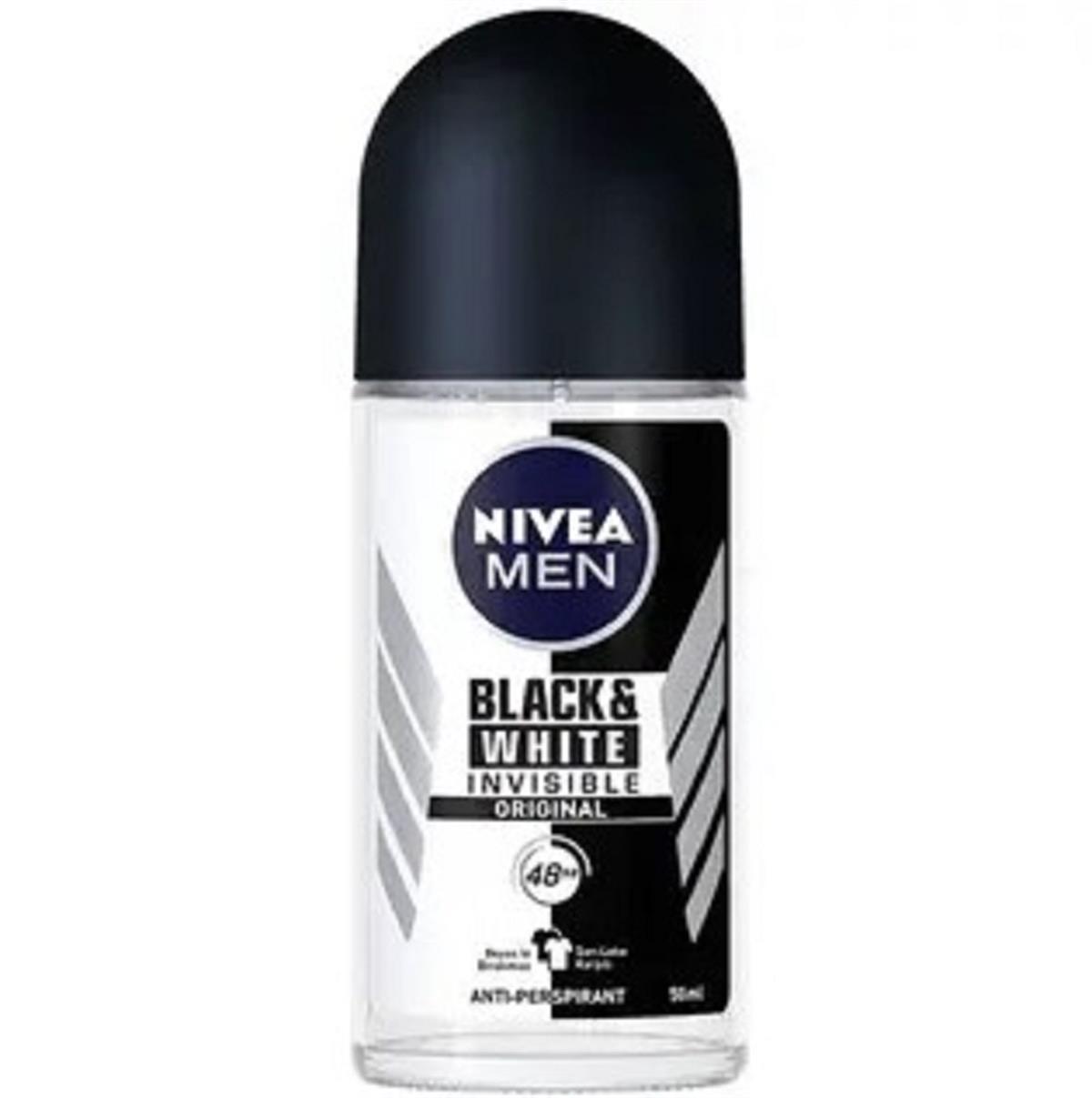 NİVEA Nivea Black & White Invisible Roll-On For Men Original 50 ml