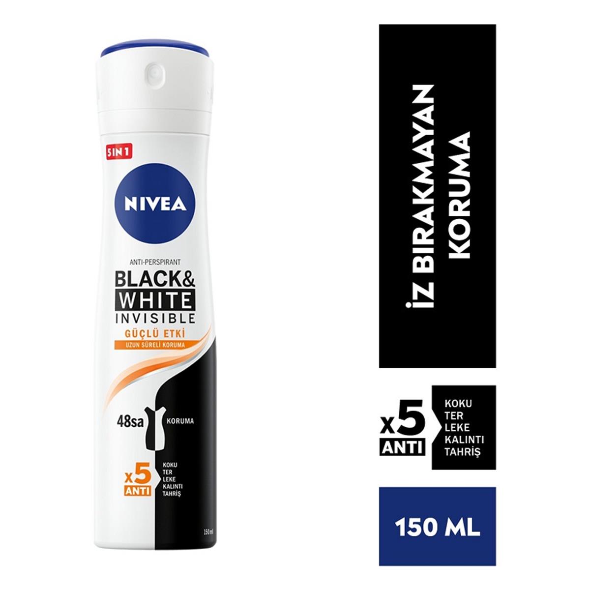 NİVEA Nivea Kadın Black White Güçlü Etki Sprey Deodorant 150 ml