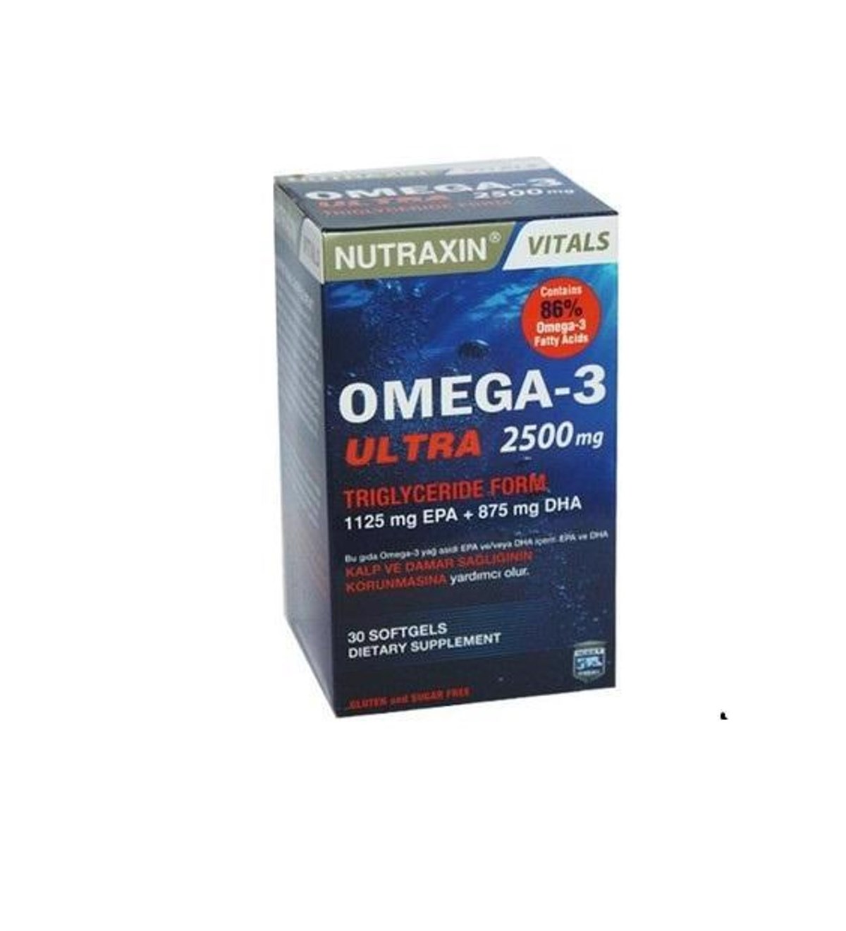 NUTRAXİN Nutraxin Vitals Omega-3 Ultra 2500 mg 30 Softgel