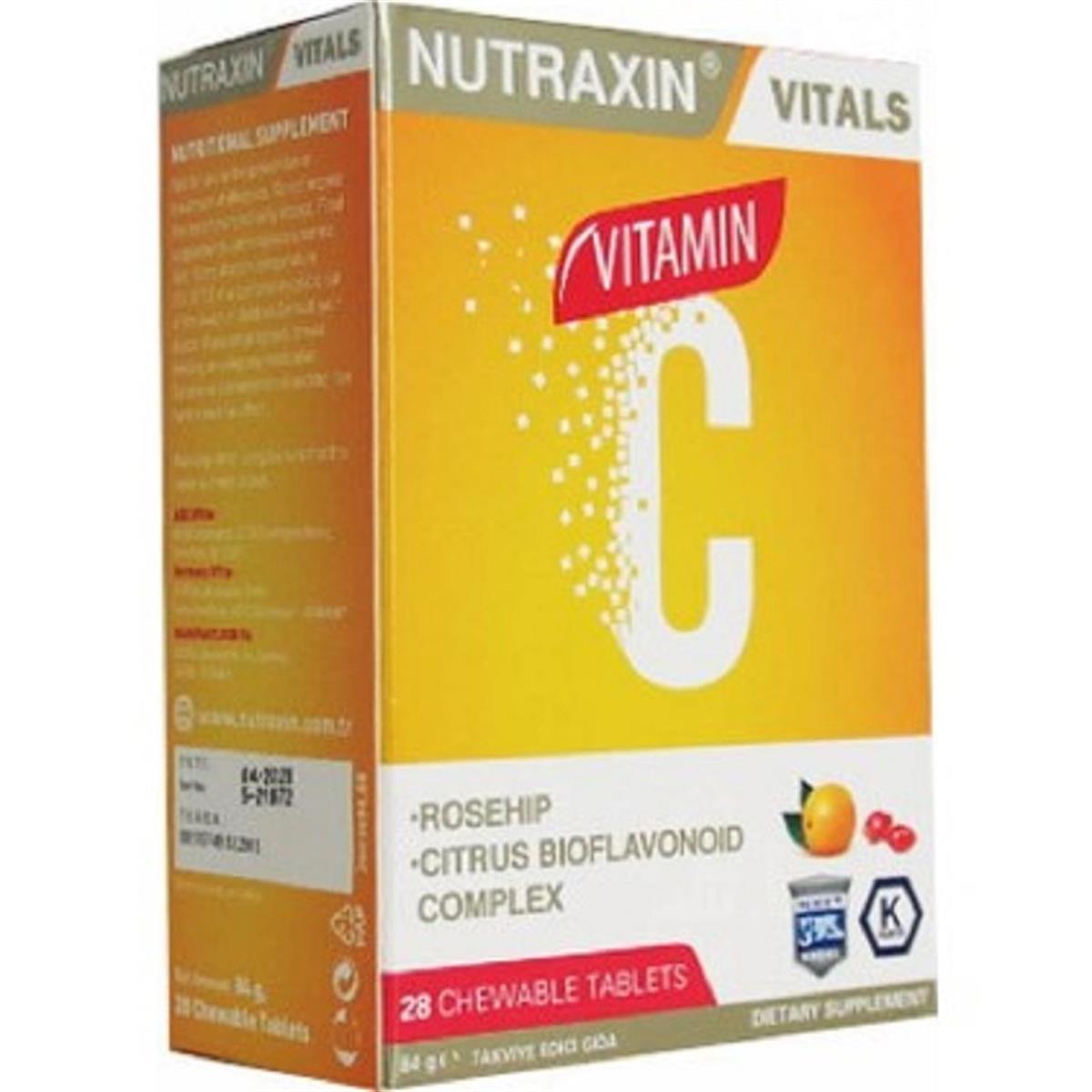 NUTRAXİN Nutraxin Vitals Vitamin-C 28 Çiğneme Tableti