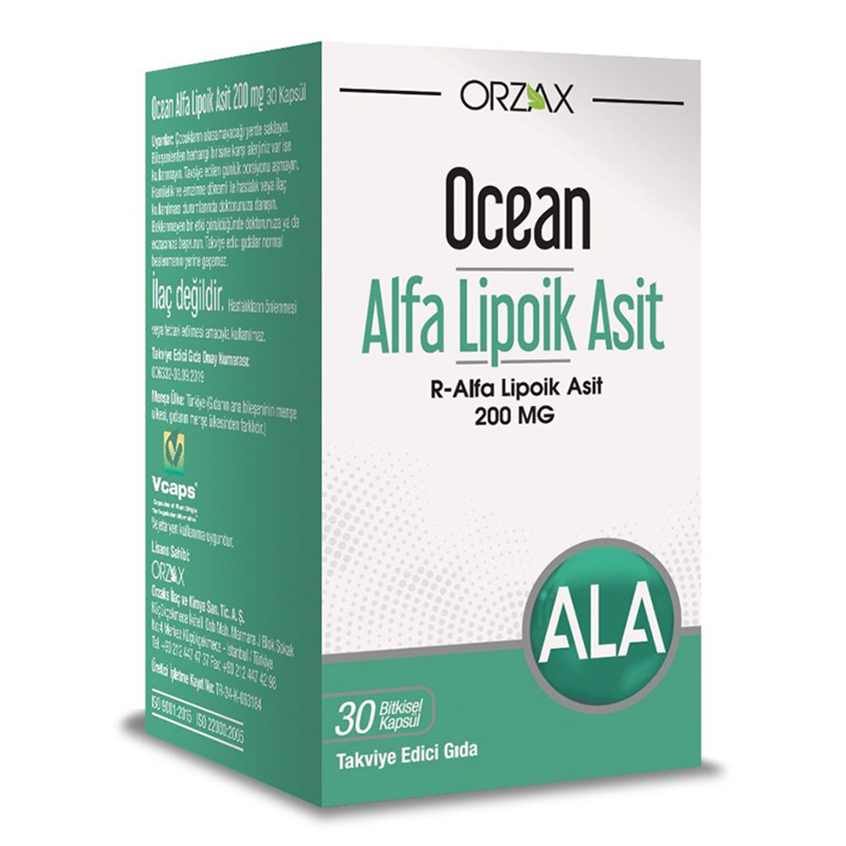 OCEAN Ocean Alfa Lipoik Asit 200 mg 30 Tablet