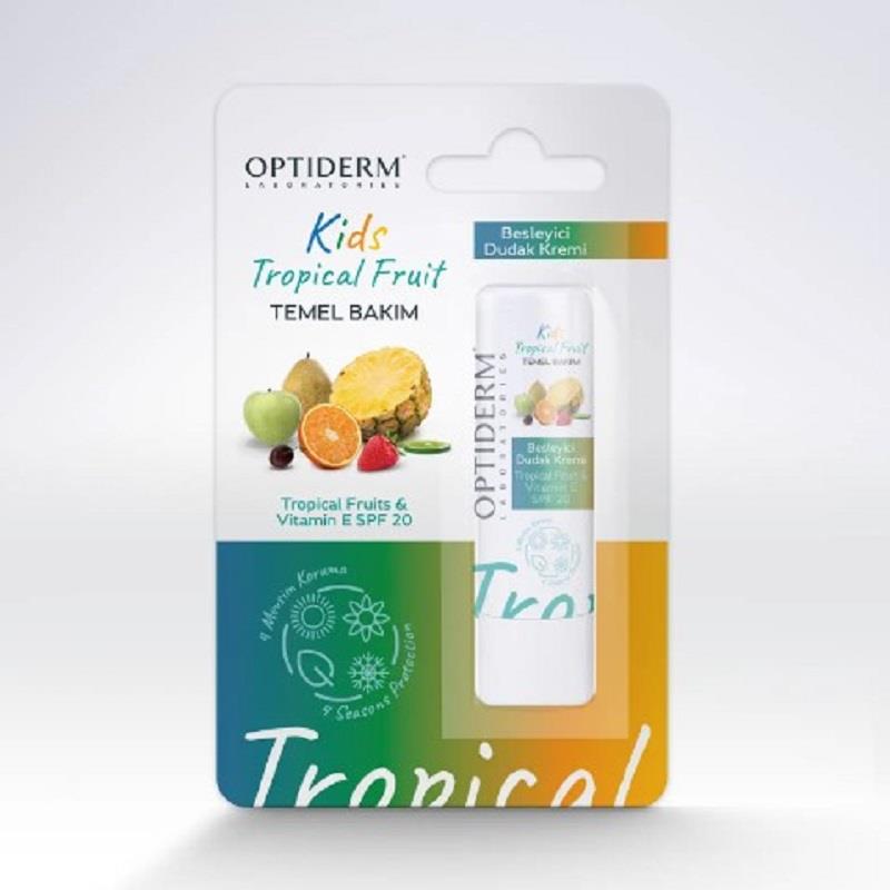 Optiderm Optiderm Lip Stick E Vitaminli SPF20+ Tropikal Meyve