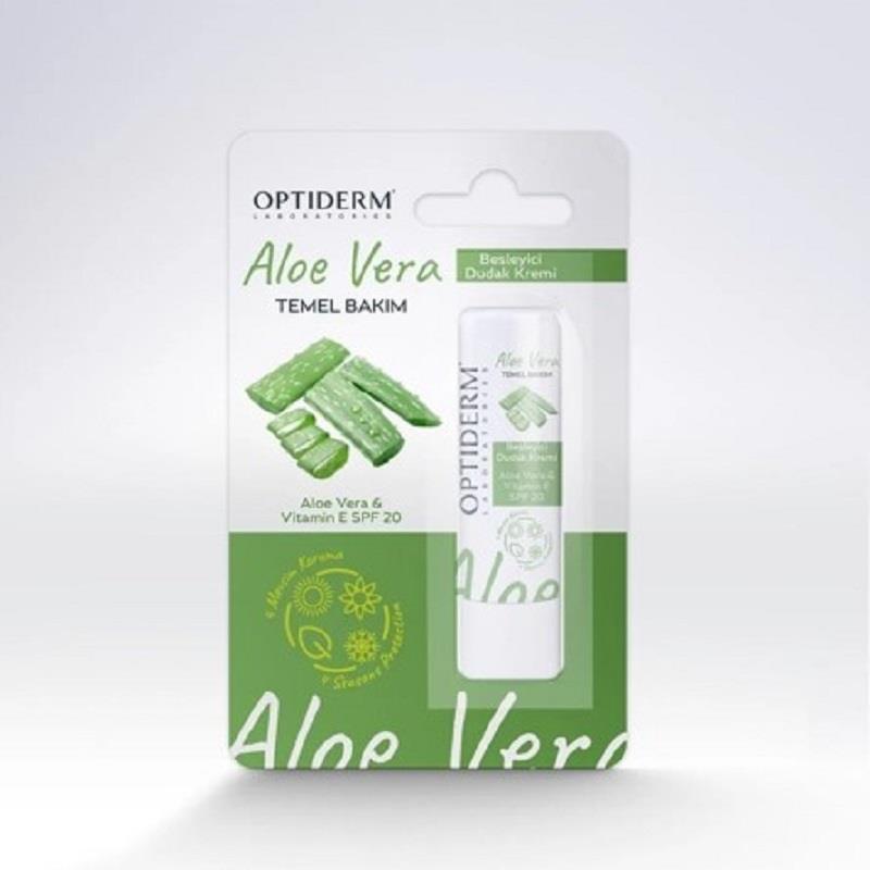 Optiderm Optiderm Lip Stick E Vitaminli SPF20+ Aloe Vera