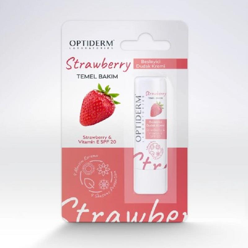 Optiderm Optiderm Lip Stick E Vitaminli SPF20+ Çilek