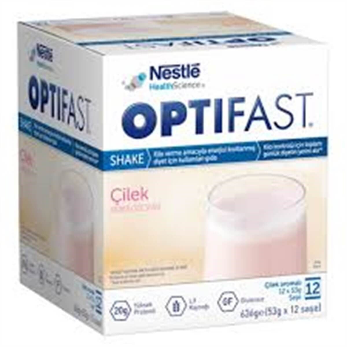 Optifast Optifast Çilek Aromalı Milk Shake 53 gr x 12 Saşe