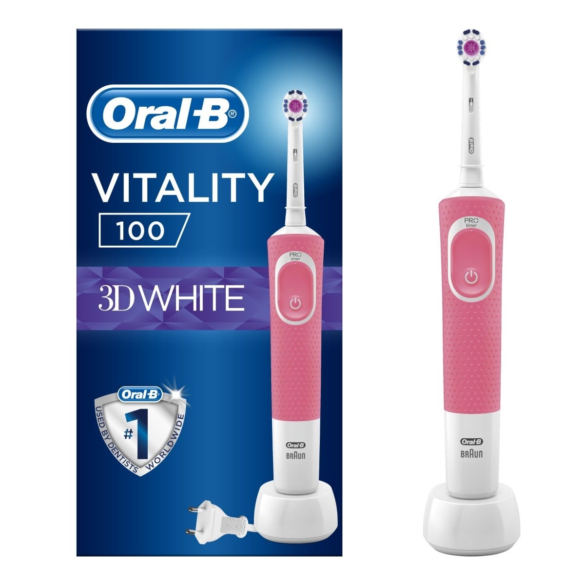 oral-b Oral-B Vitality 100 3D White Quadrant Timer Şarjlı Diş Fırçası