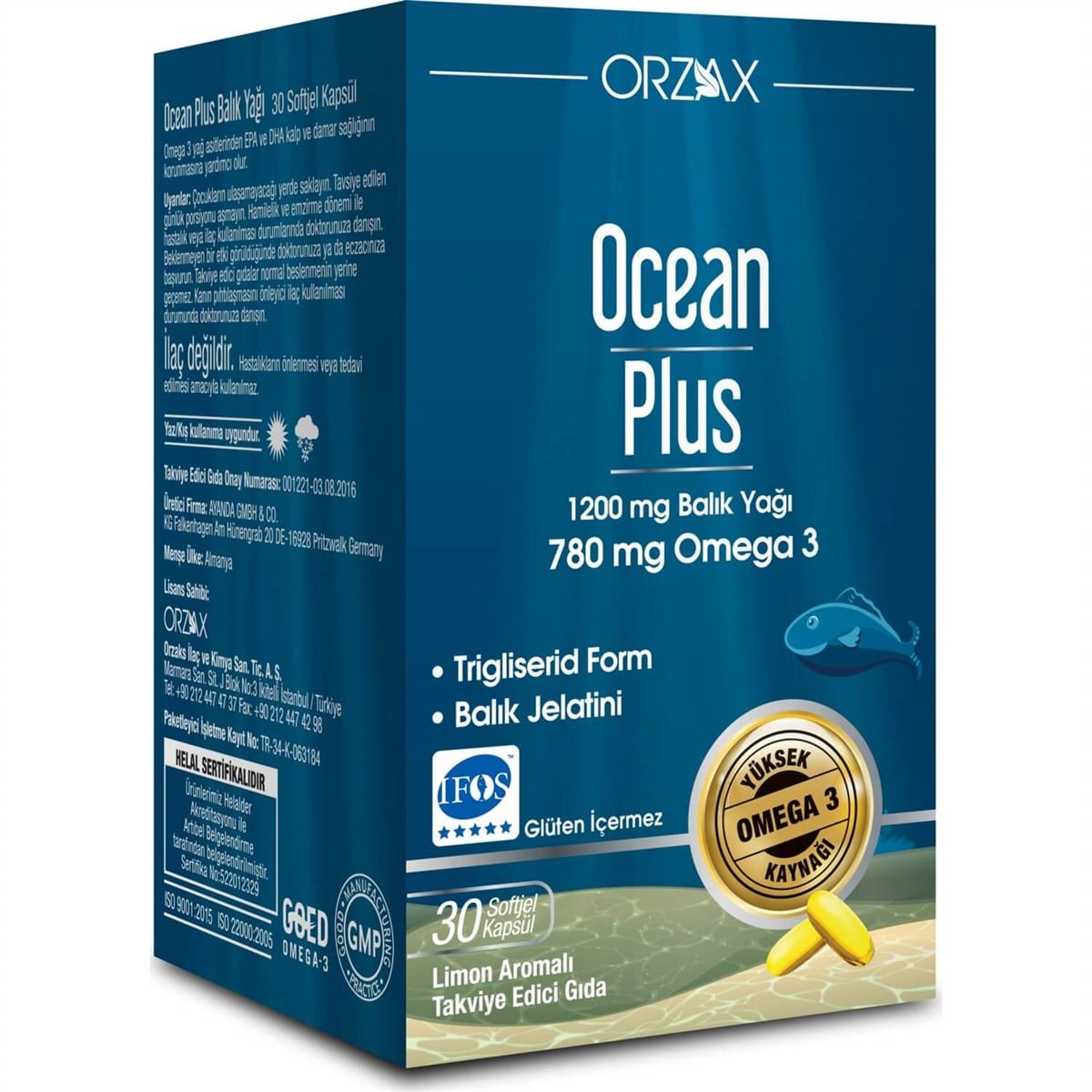 Orzax Ocean Ocean Plus 1200 mg 30 Kapsül