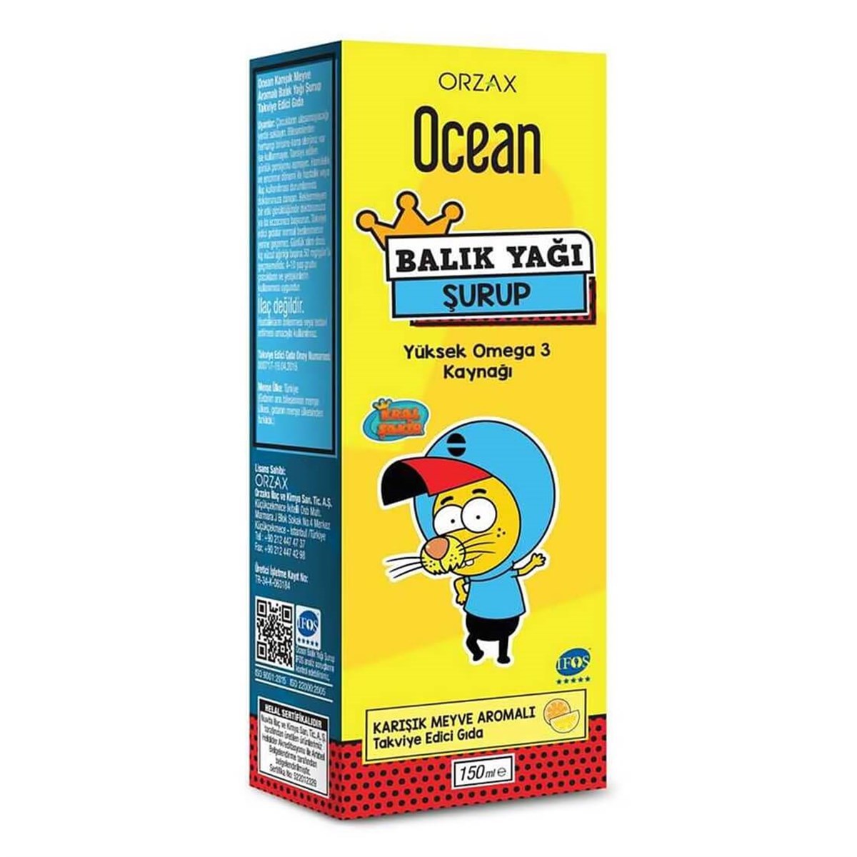 OrzaxOrzax Ocean Kral Şakir Karışık Meyveli Şurup 150 ml