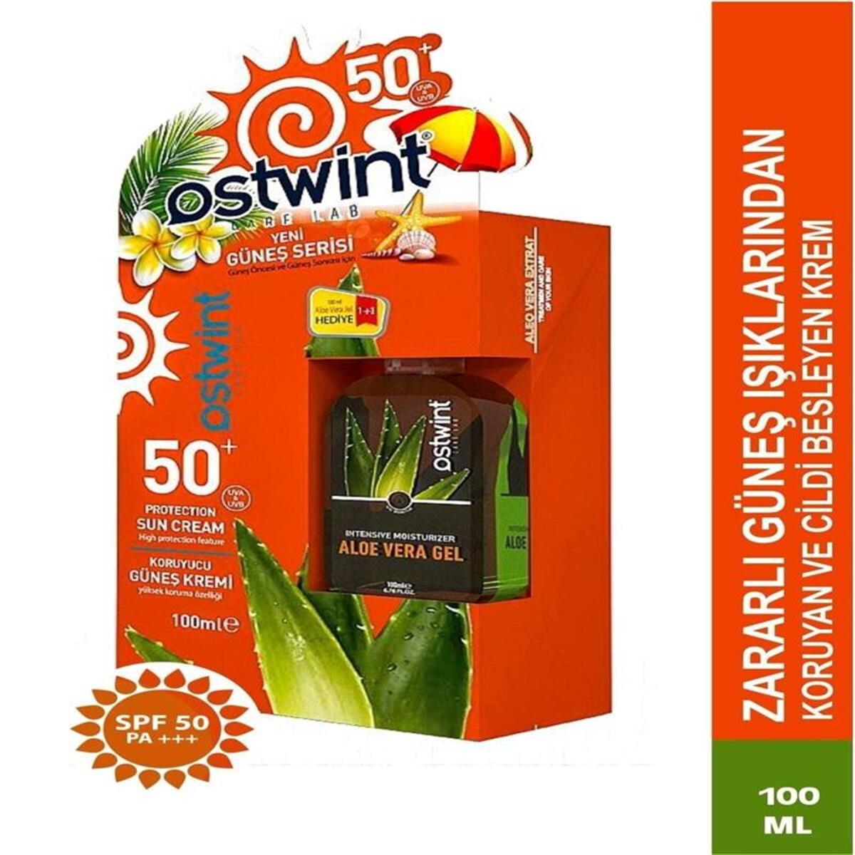 Ostwint Ostwint Güneş Kremi SPF50 100 ml + Alovera Jel 100 ml Hediye