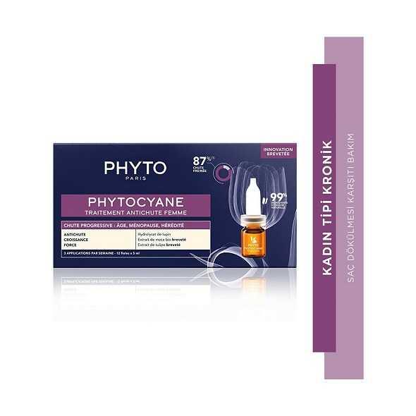 phyto Phyto Cyane Kadın Tipi Kronik Saç Dökülmesi Karşıtı Bakım Serumu 12'li 5 ml