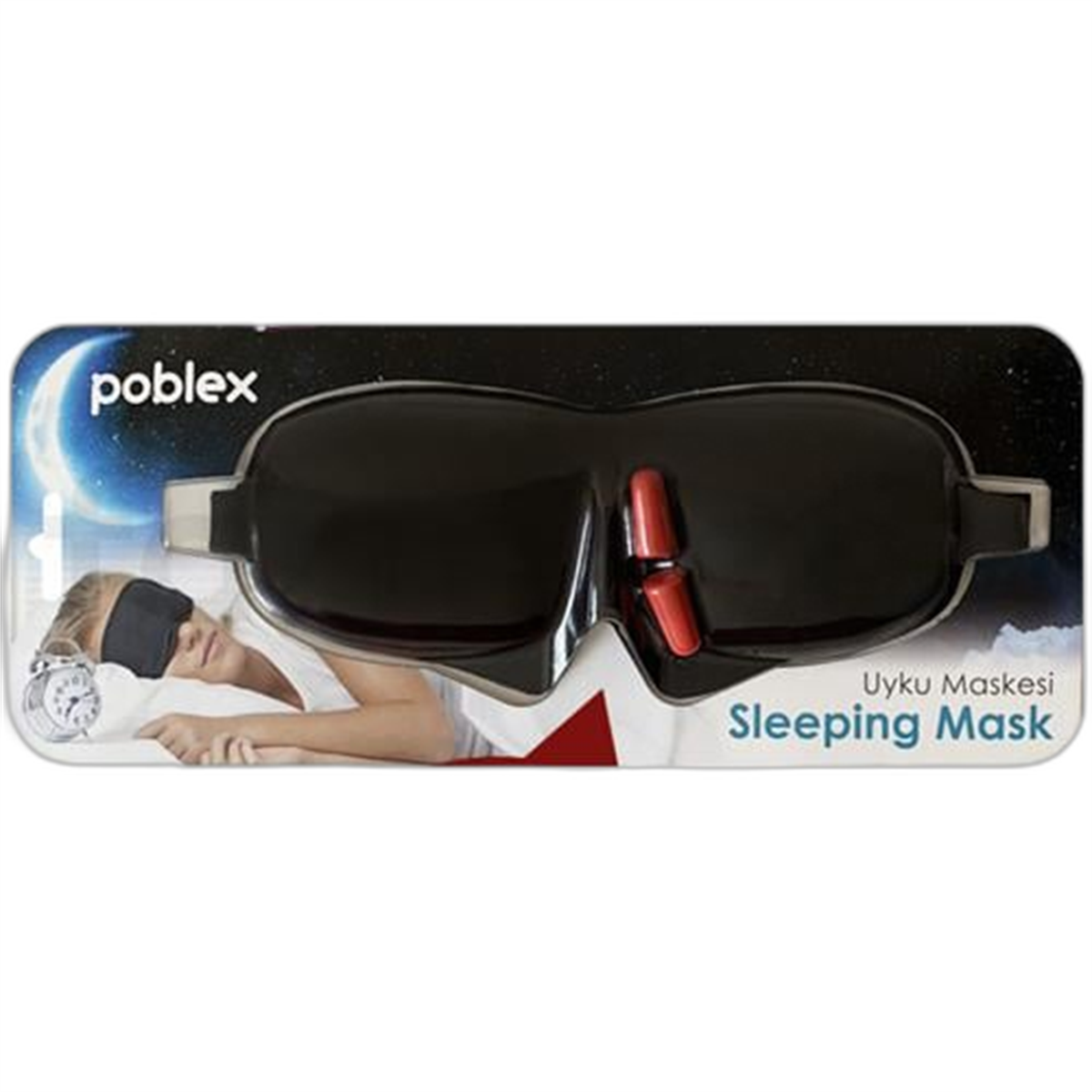 POBLEX Poblex 3D Uyku Maskesi Siyah + Kulak Tıkacı