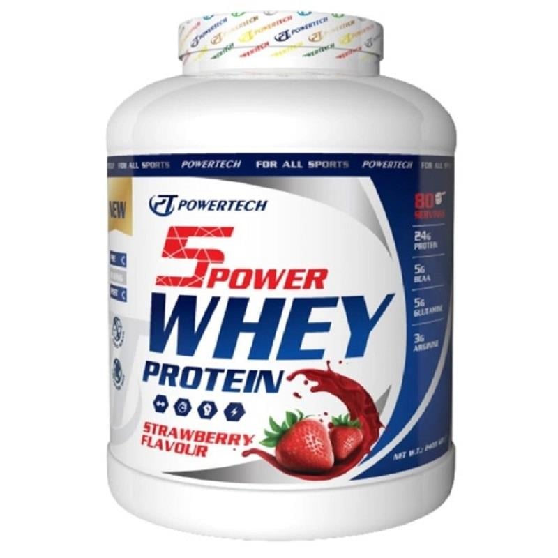 Powertech Powertech 5 Power Whey Protein Tozu Çilek Aromalı 2400 gr