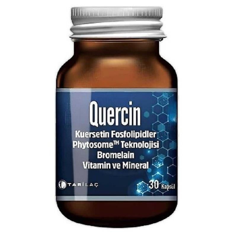 Quercin Quercin Kuersetin Fosfolipitler Bromelain Vitamin ve Mineral 30 Kapsül