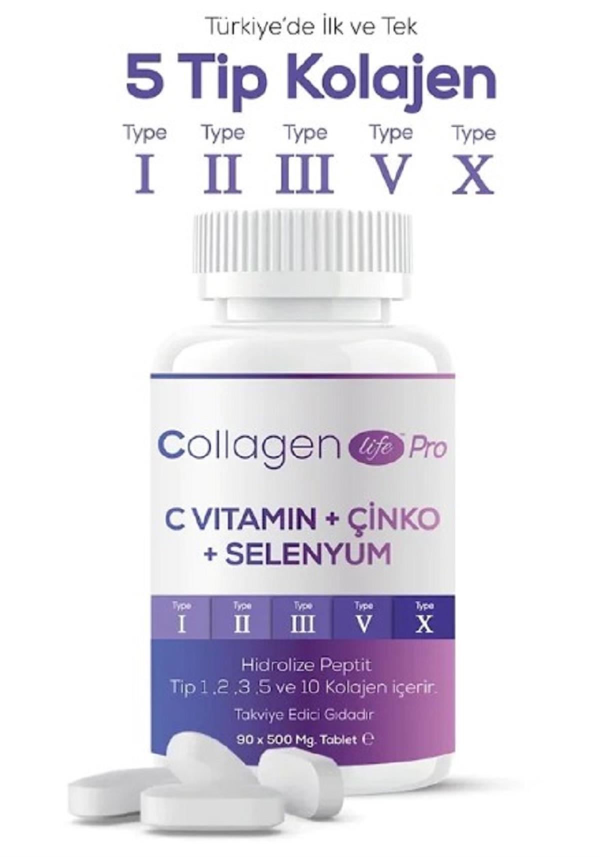 RC RC Collagen Life Pro C Vitamin Çinko Selenyum 500 mg 90 Tablet