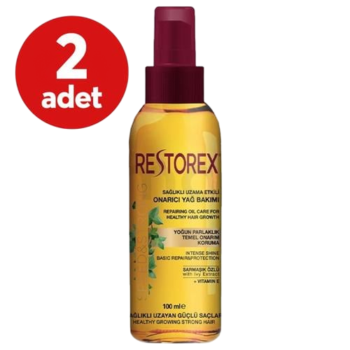 Restorex Restorex Sağlıklı Uzama Etkili Onarıcı Saç Bakım Yağı 100 ml - 2 Adet