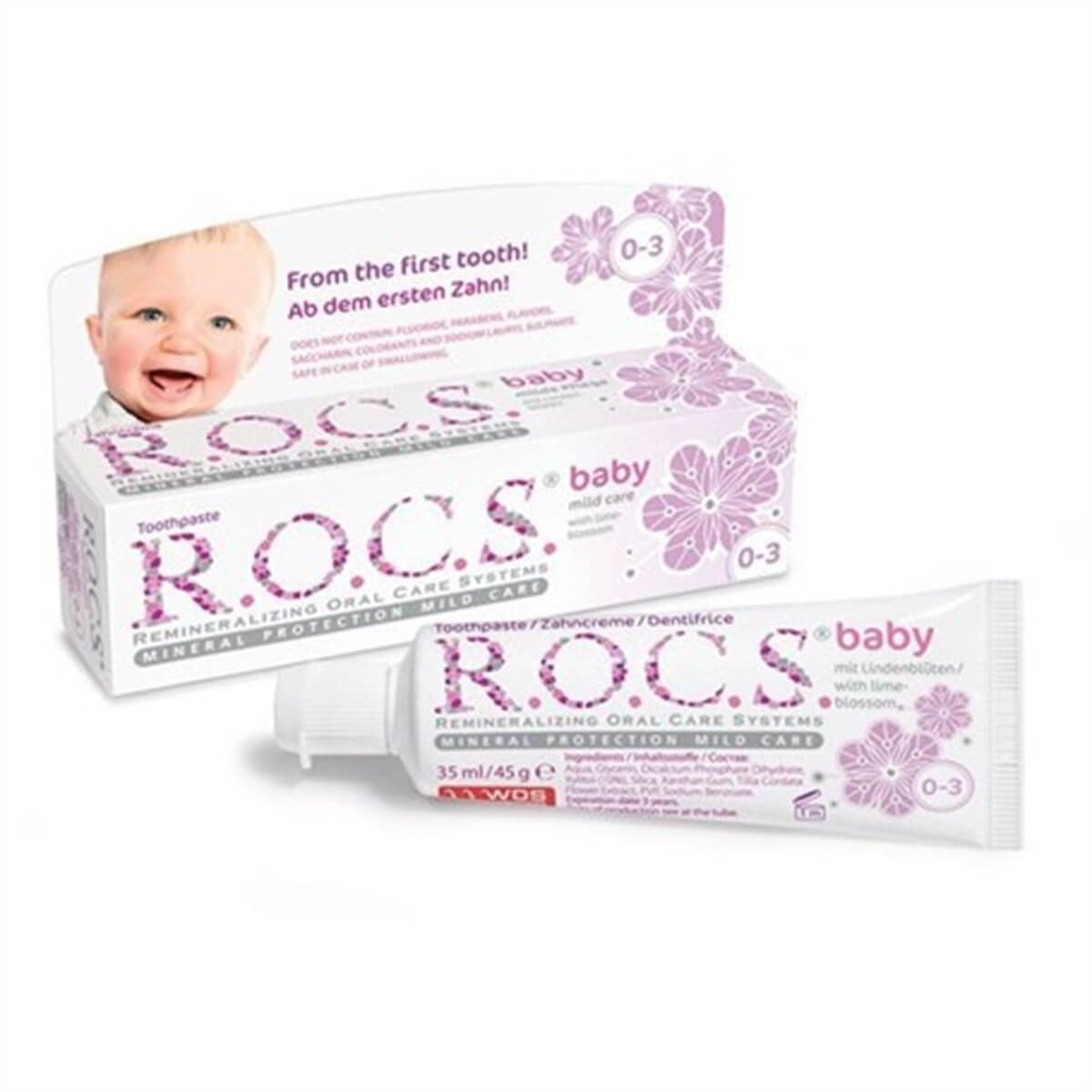 Rocs Rocs Baby Ihlamur Özlü Yutulabilir Diş Macunu 0-3 Yaş 35 ml