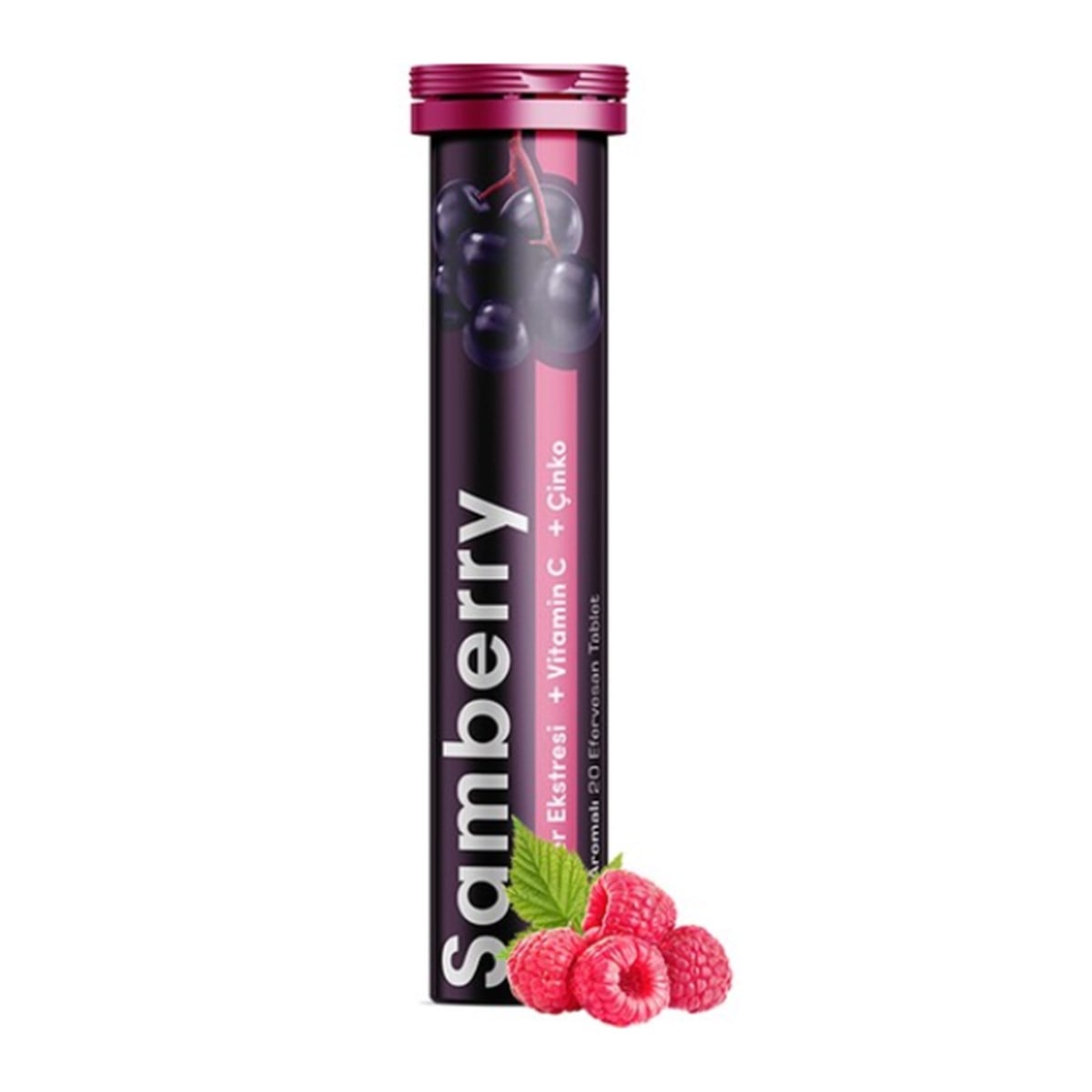 Samberry Kara Mürver Ekstresi + Vitamin C + Çinko 20 Efervesan Tablet SKT: 04/2023