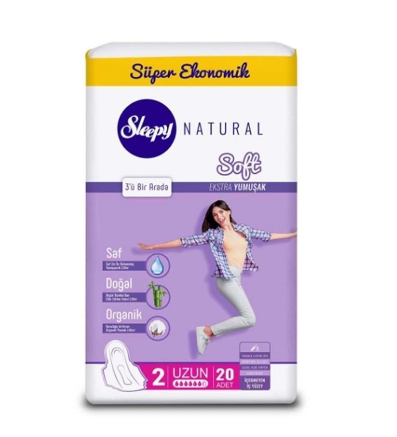 Sleepy Sleepy Natural Soft İnce Ped Uzun 20'li