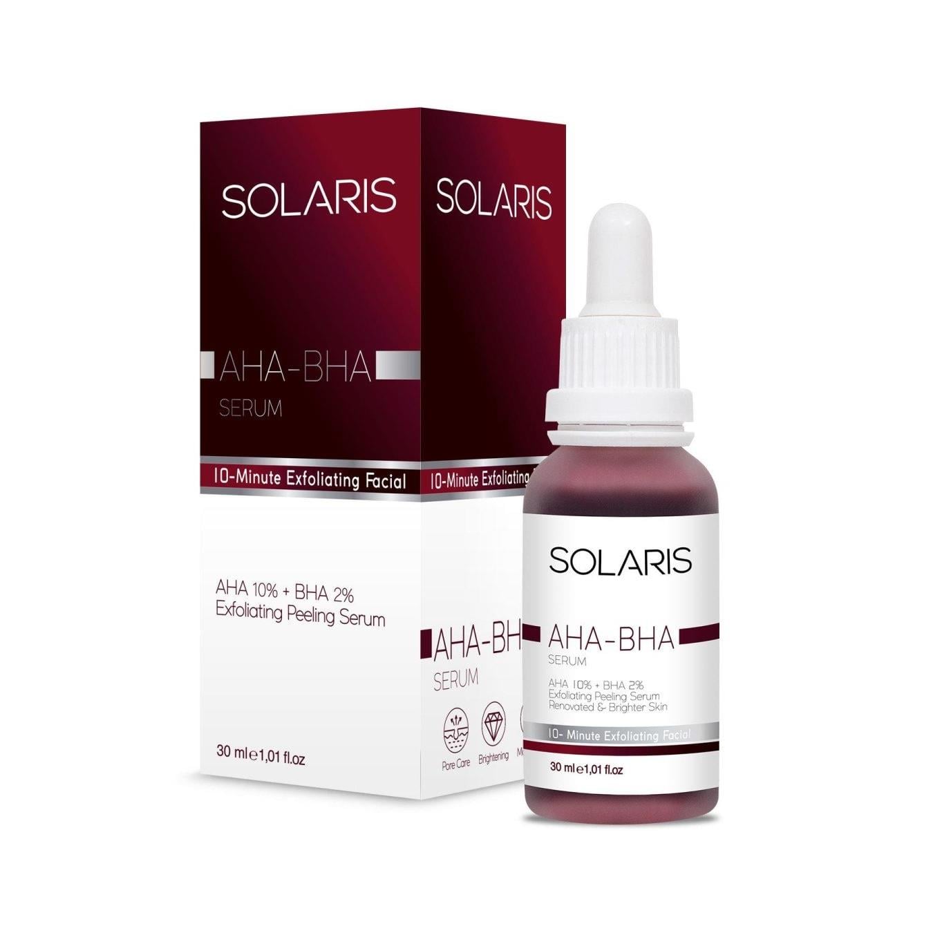 Solaris Solaris Cilt Tonu Eşitleyici Canlandırıcı Yüz Peeling Serum AHA 10% BHA 2% 30 ml