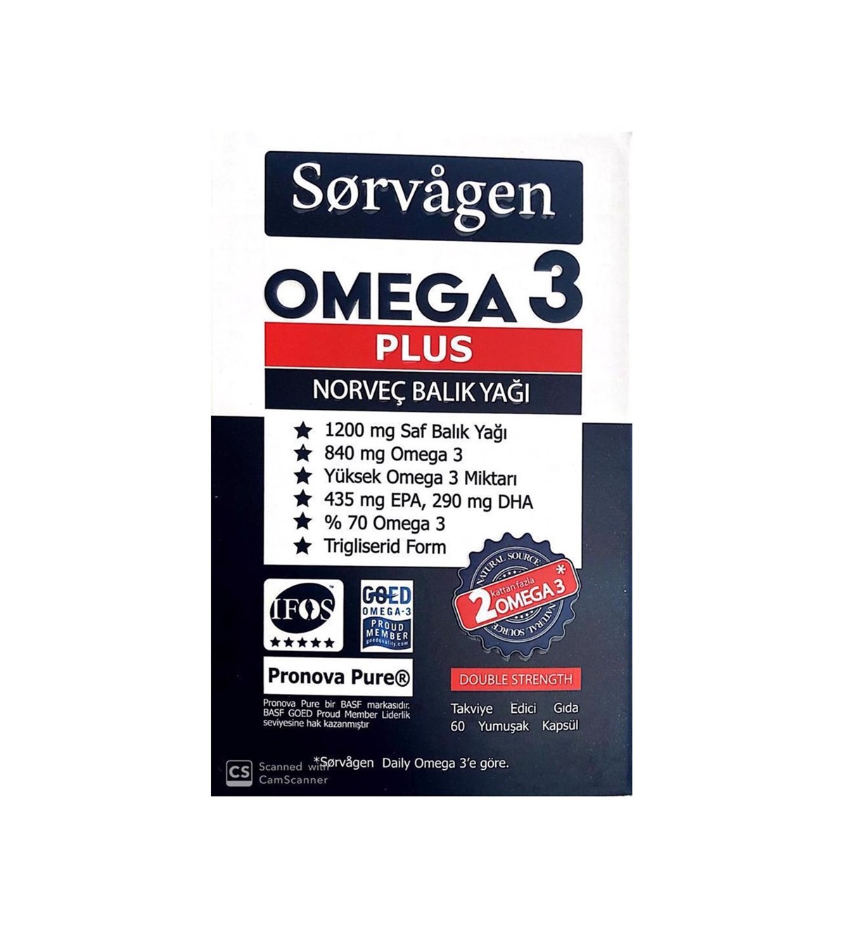 SORVAGEN Sorvagen Omega 3 Plus Norveç Balık Yağı 60 Kapsül