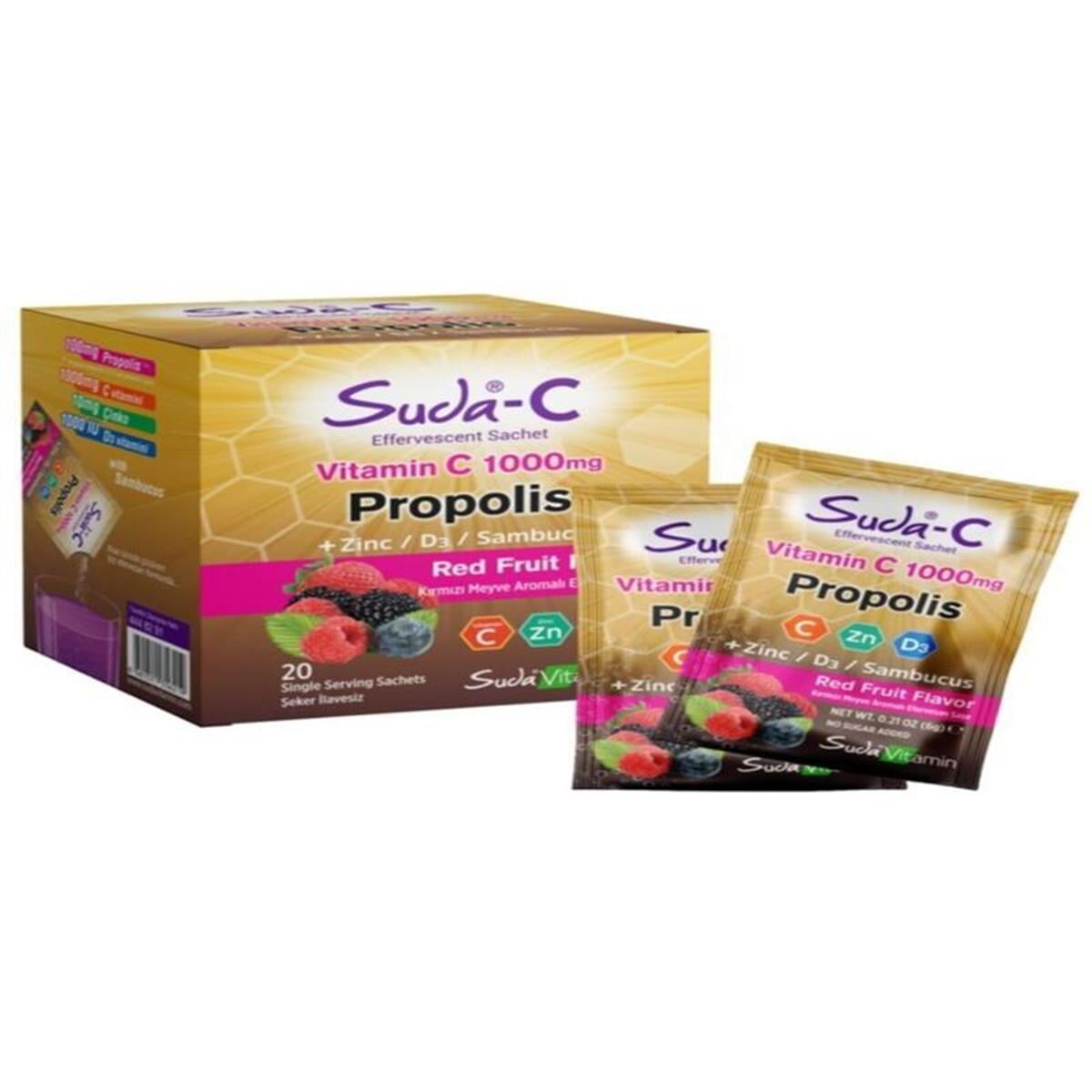 Suda Vitamin Suda Vitamin C 1000 mg Propolis Zinc D3 Sambucus 20 Saşe