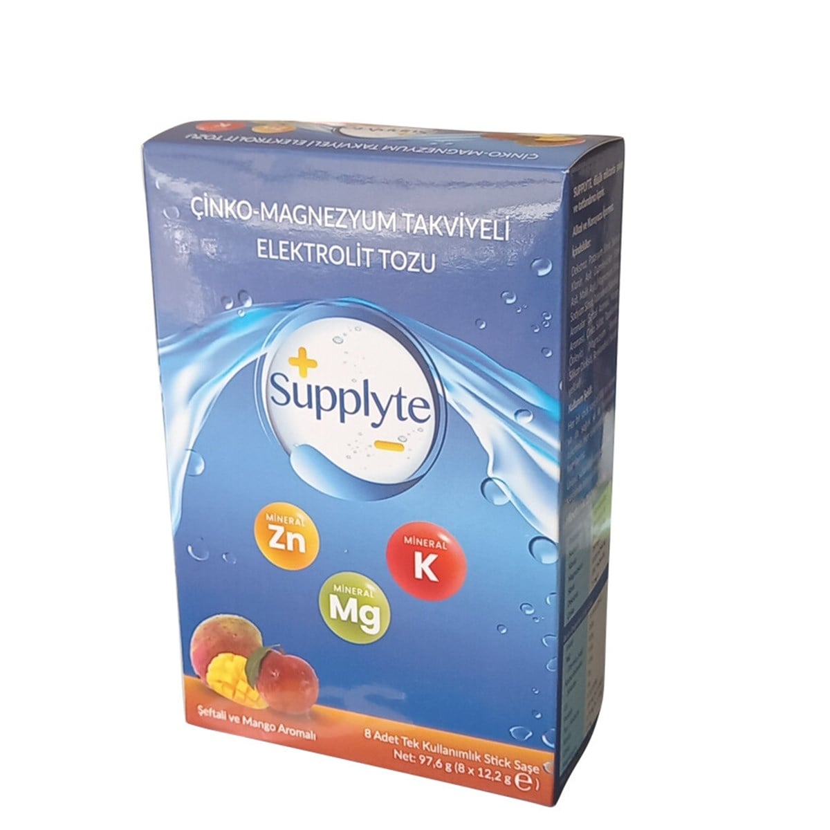 Supplyte Supplyte Çinko Magnezyum Takviyeli Elektrolit Saşe Şeftali Mango Aromalı 8'li