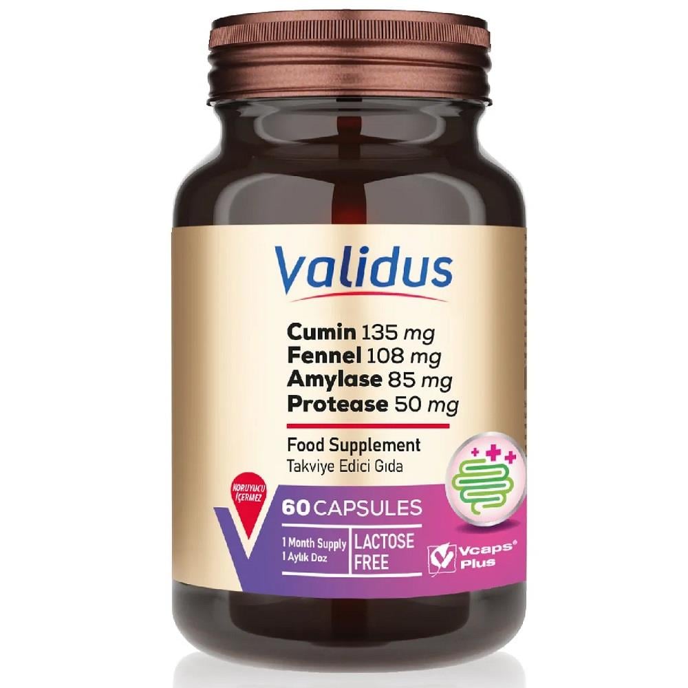 Validus Validus Digestive Comfort Cumin + Fennel + Amylase 60 Kapsül