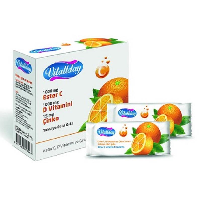 Vitallday Vitallday Ester-C D Vitamini Çinko 2 gr x 15 Saşe