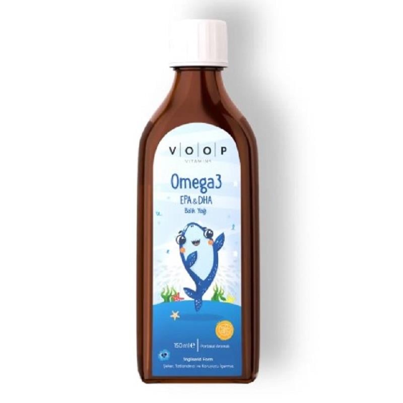 VOOP Voop Çocuklar için Balık Yağı Omega 3 Portakal Aromalı Şurup | Yüksek EPA & DHA Kaynağı  - 150 ml
