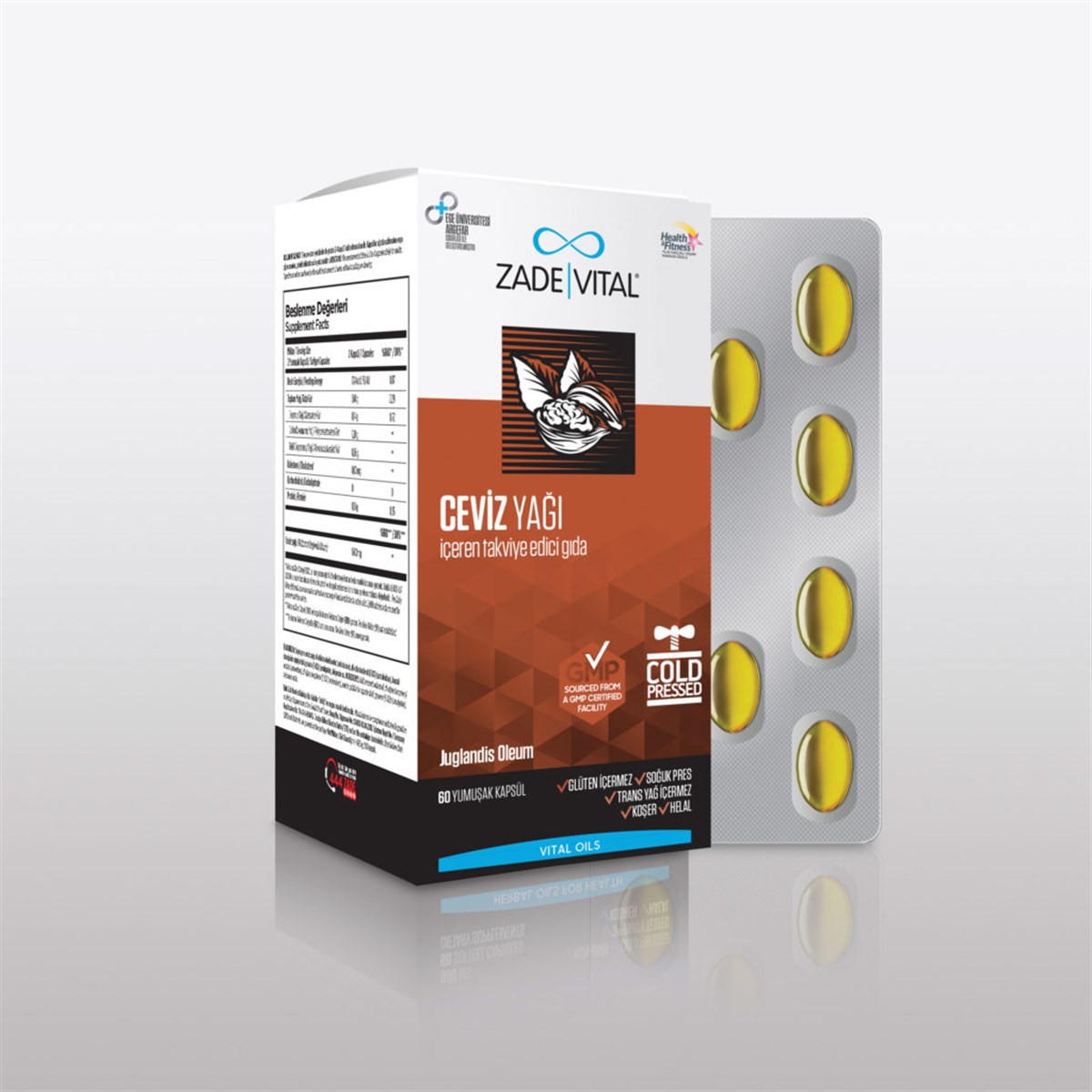 Zade Vital Zade Vital Ceviz Yaği Blister Kutu 800 Mg 60 Kapsül