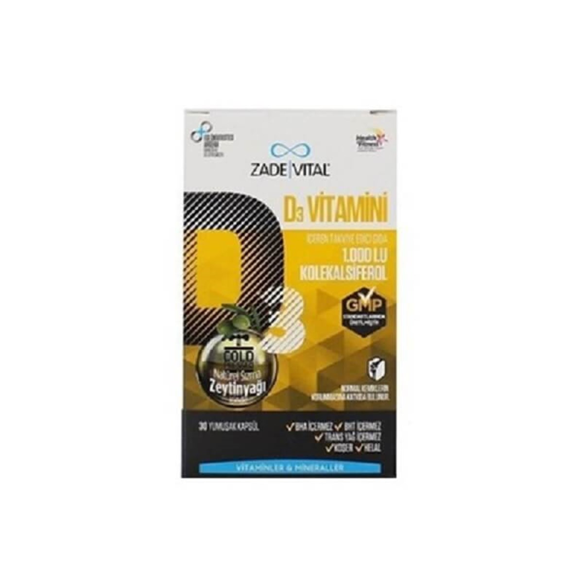 Zade Vital Zade Vital D3 Vitamini 1.000 I.U 30 Kapsül