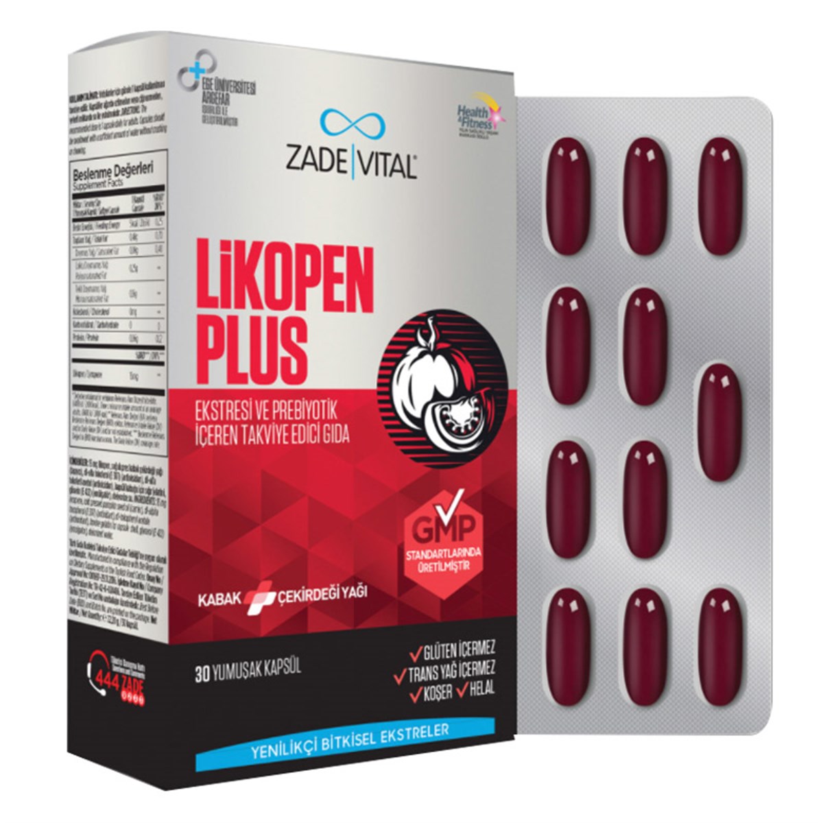 Zade Vital Zade Vital Likopen Plus 30 Kapsül