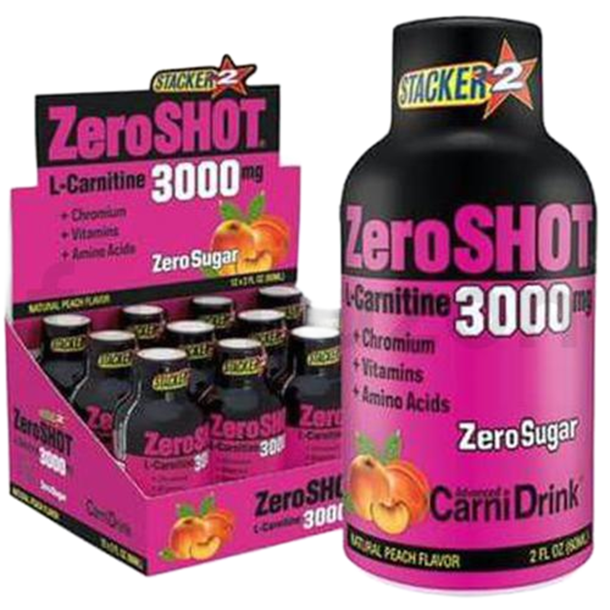 Zeroshot Zeroshot L-Carnitine 3000 mg Şeftali Aromalı İçecek 12 x 60 ml