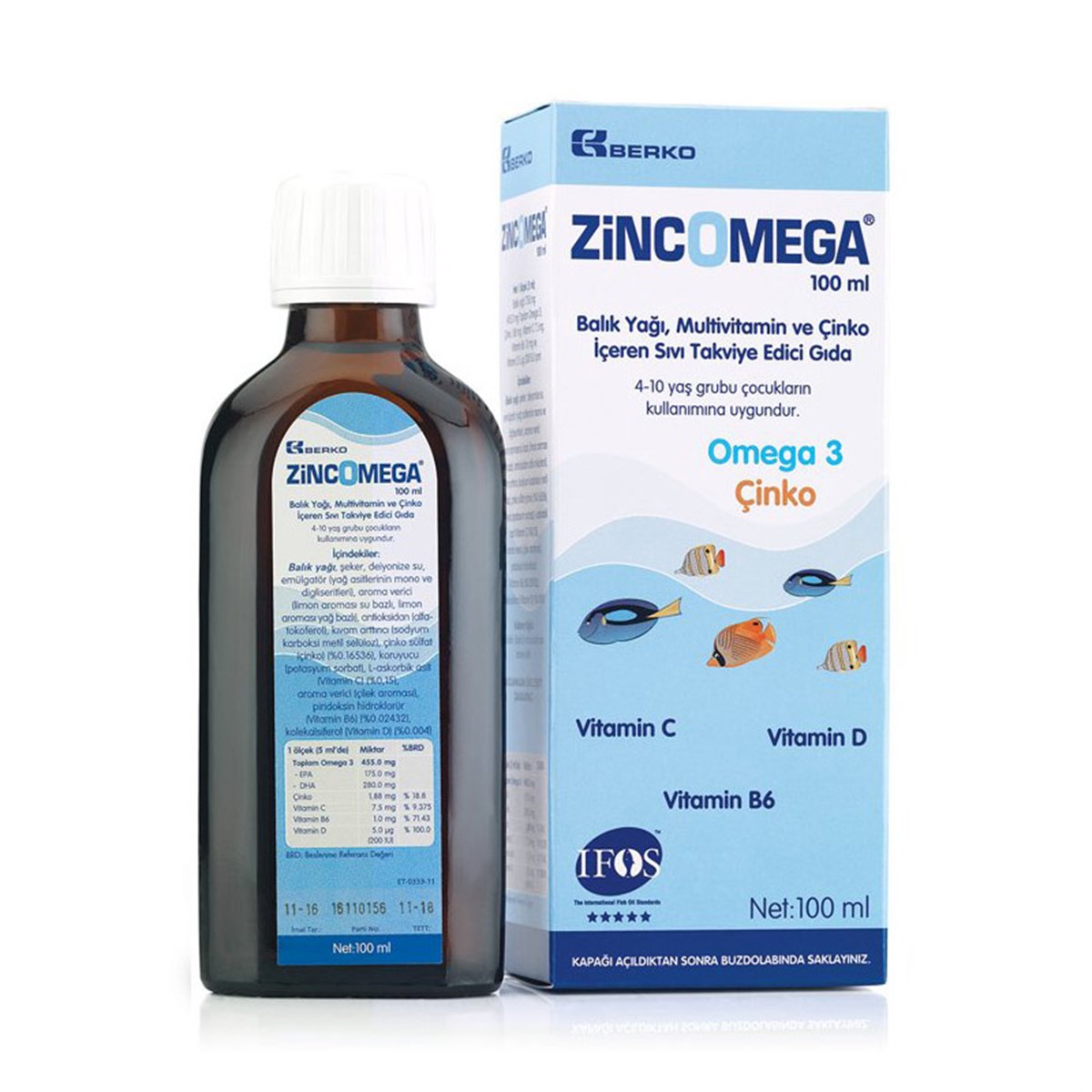 ZİNCOMEGA Zincomega Omega 3 Balık Yağı Şurubu 100 ml