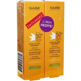 Babe Babe Facial Oil Free Sunscreen SPF50+ Dry Touch 50 ml - 2'li Paket