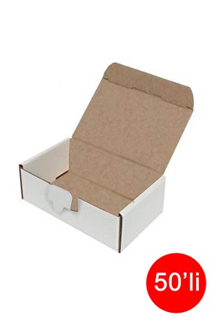 Kuazar E-Ticaret Karton Kargo Kutusu Beyaz 0,47 Desi (20x10x7 cm) 50 li