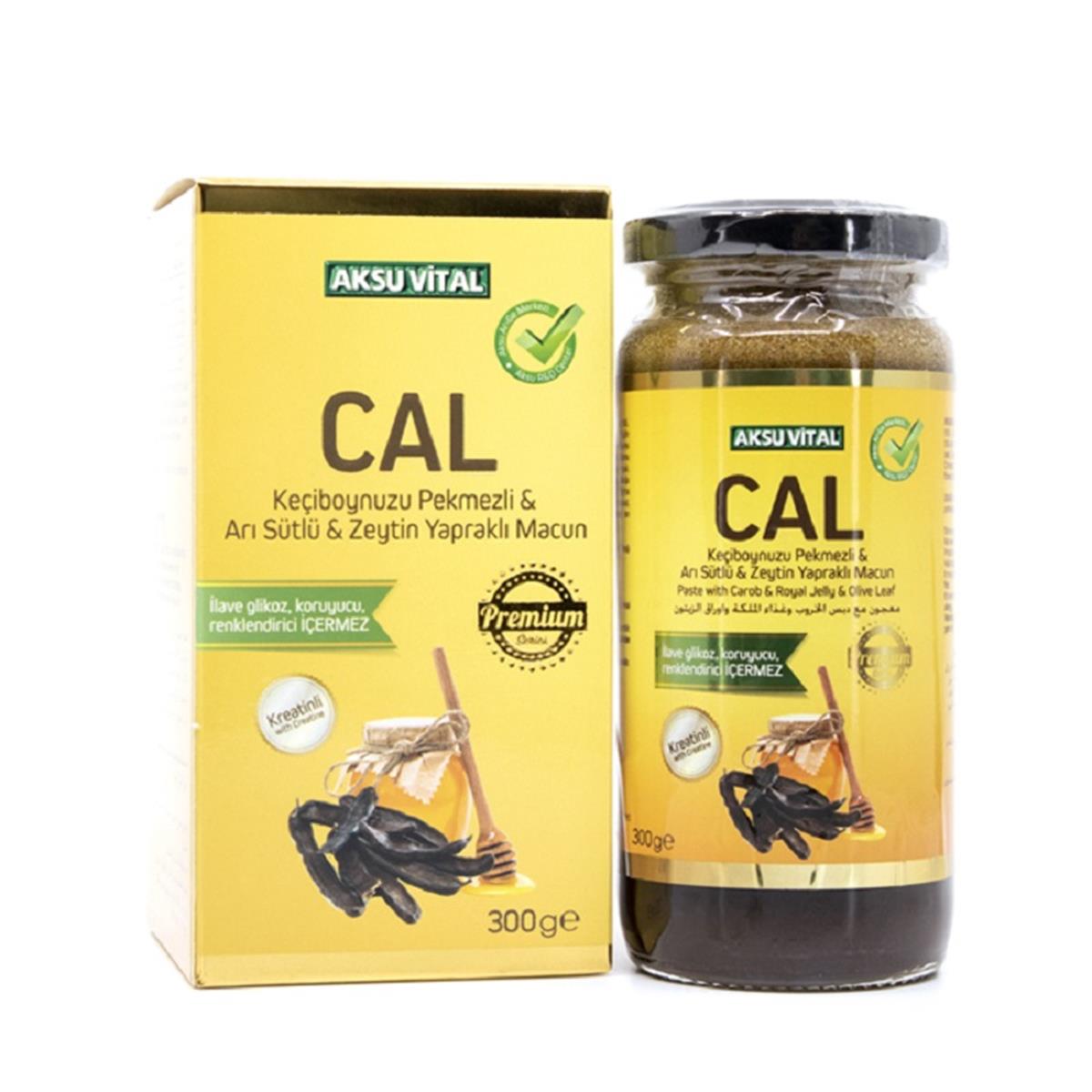 AKSU VİTAL Aksu Vital CAL Keçiboynuzu Pekmezli Arı Sütlü Zeytin Yapraklı Macun 300 gr