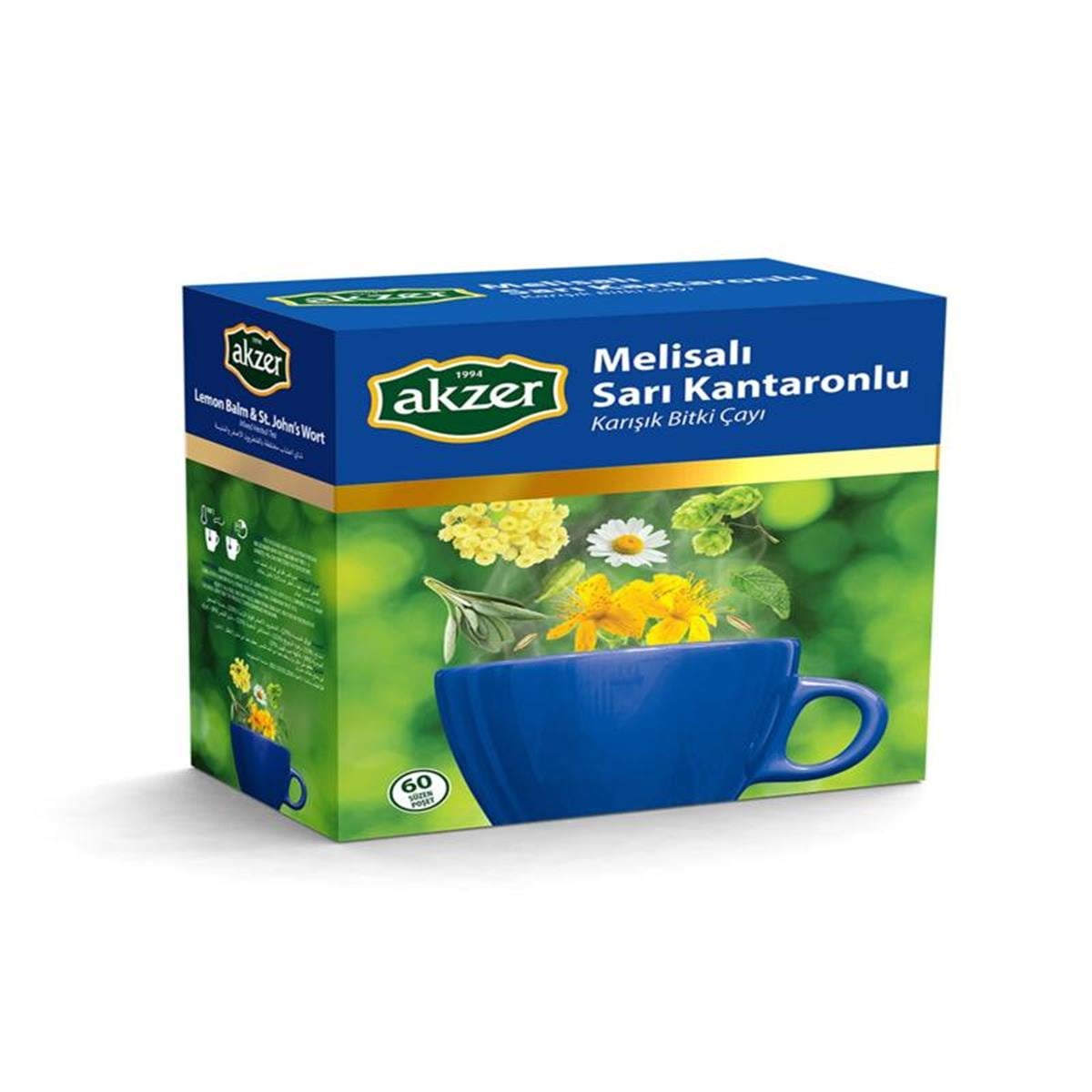 Akzer Akzer Melisalı Sarı Kantaronlu Çay 60'lı Süzen Poşet
