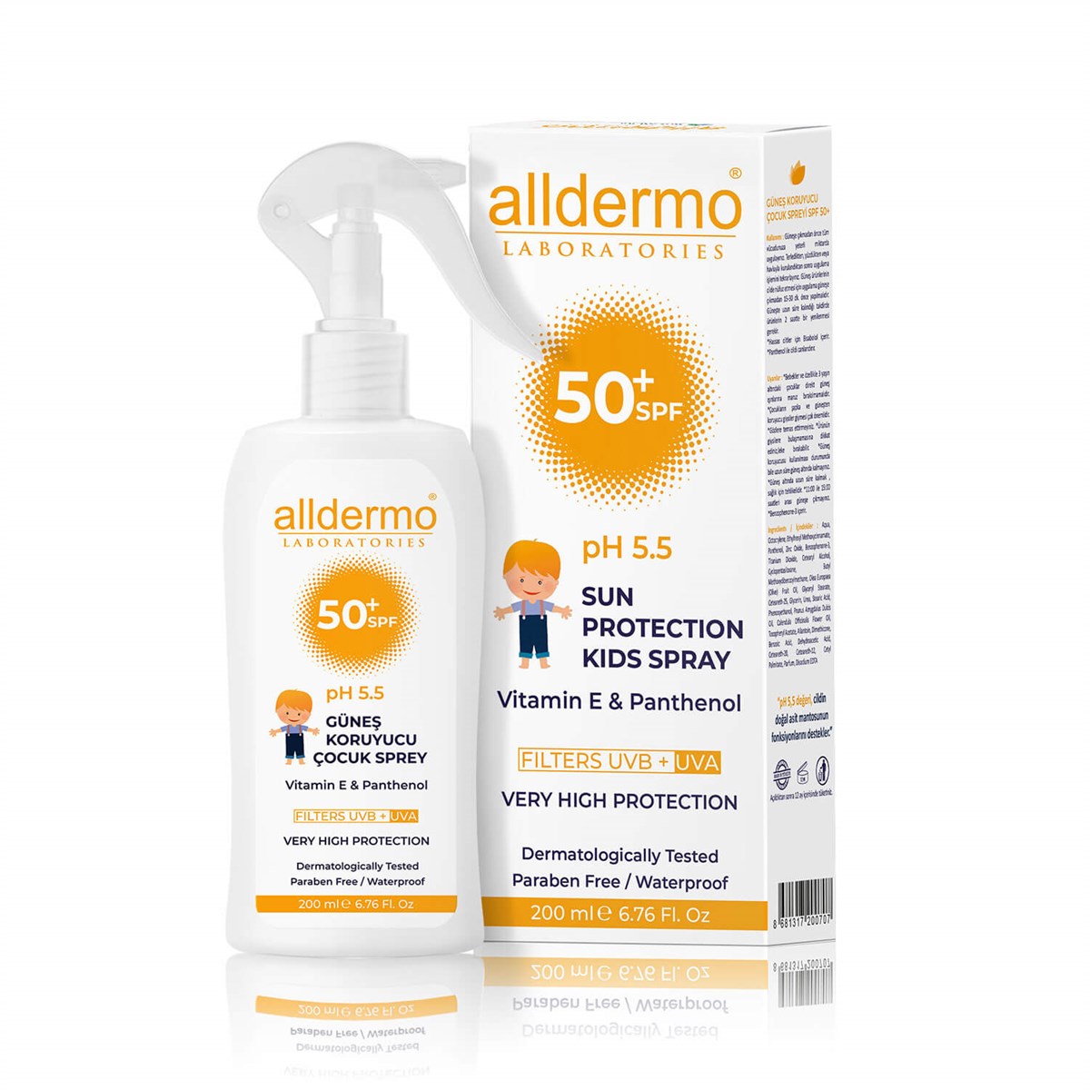 ALLDERMO Alldermo Çocuklar İçin Güneş Koruyucu Sprey SPF50+ 200ml