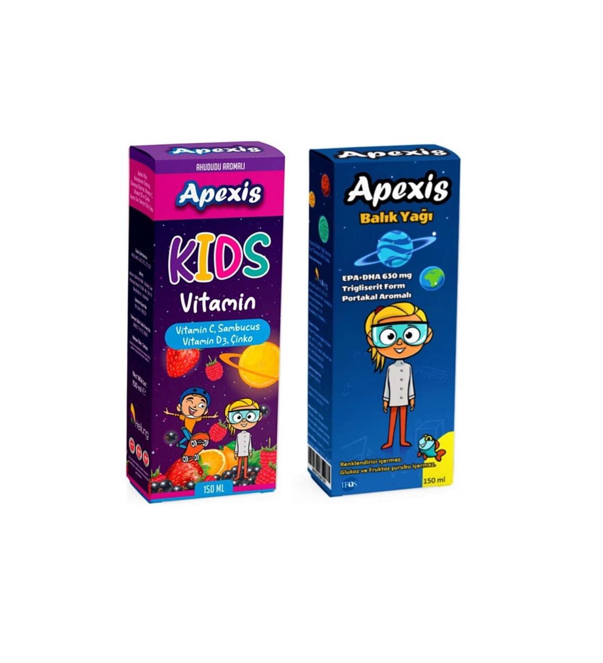 APEXİS Apexis Balık Yağı 150 ml + Apexis Kids Vitamin Sambucus 150 ml