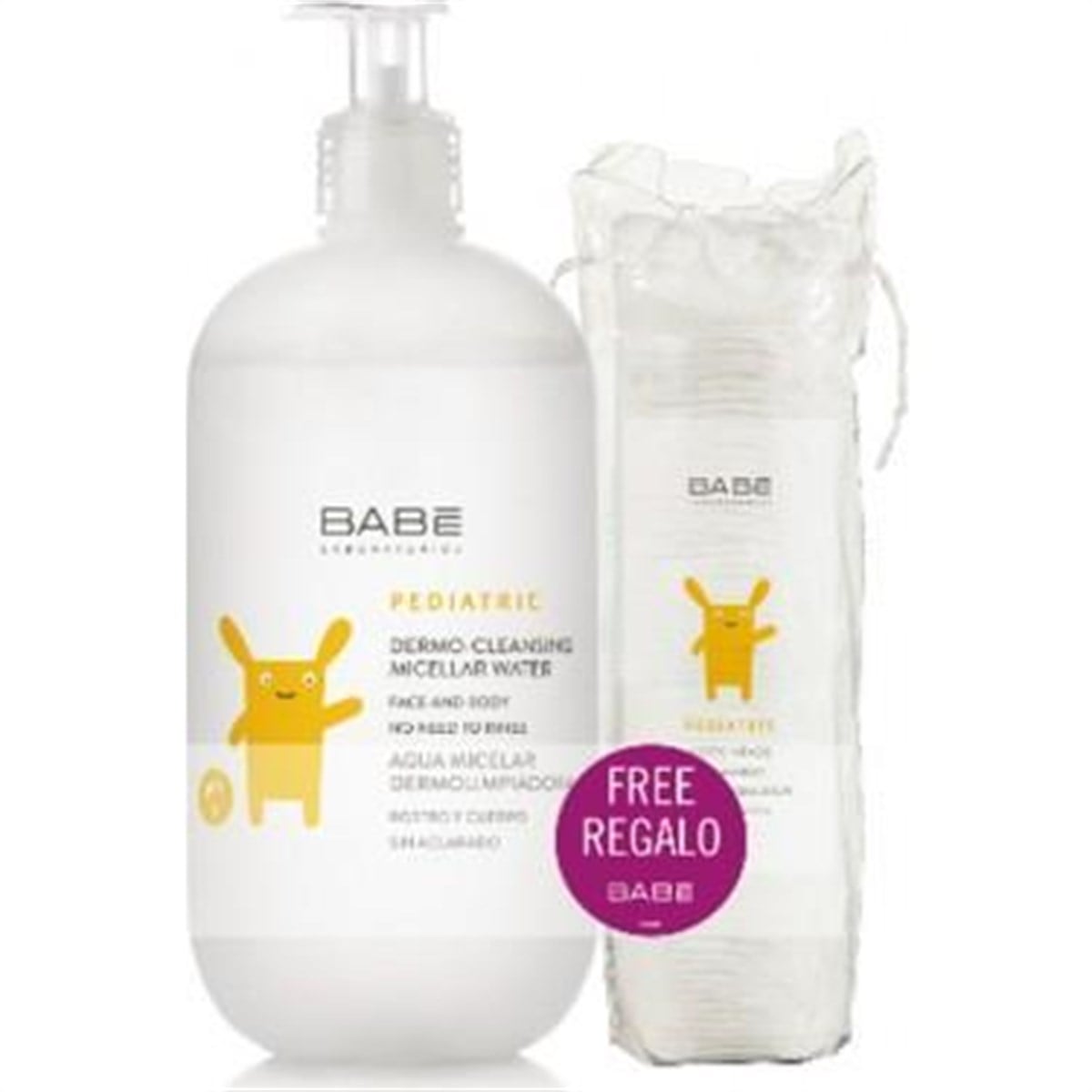 Babe Babe Bebek ve Çocuk için Durulama Gerektirmeyen Temizleme Suyu 500 ml + 50'li Pamuk