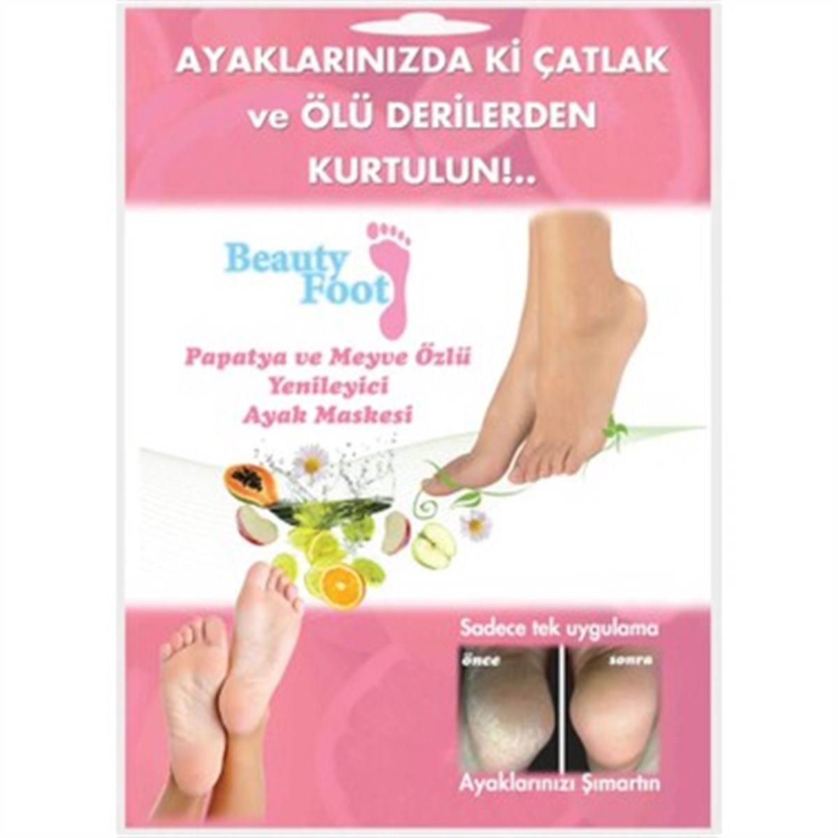 BeautyBeauty Foot Papatya Ve Meyve Özlü Yenileyici Ayak Bakım Maskesi