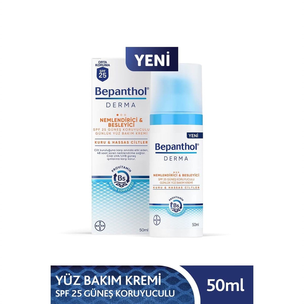 Bepanthol Bepanthol Derma Nemlendirici Besleyici SPF25+ Günlük Yüz Bakım Kremi 50 ml