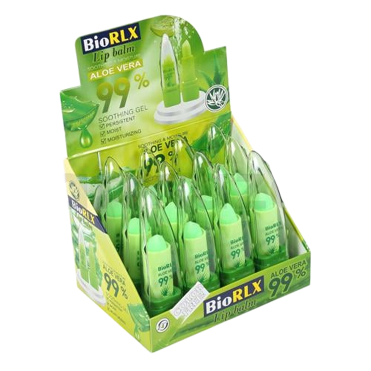 BioRLX BioRLX %99 Aloe Vera Lip Balm - 12'li Stand